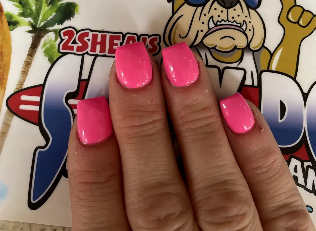 Hot pink nails